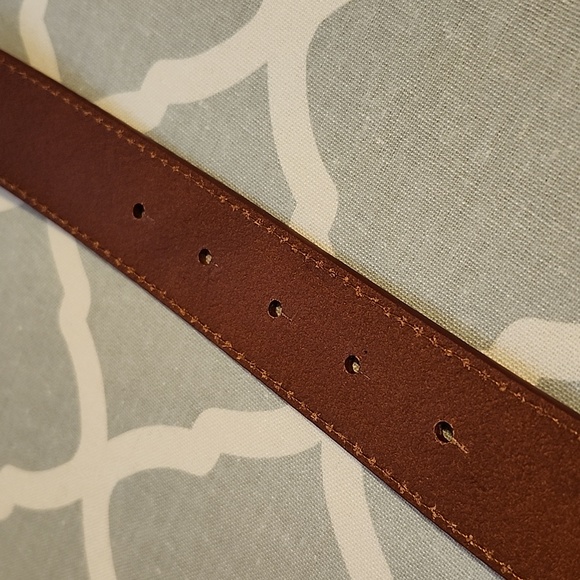 Calvin Klein Belt Brown Leather with Silver Logo - Picture 9 of 12